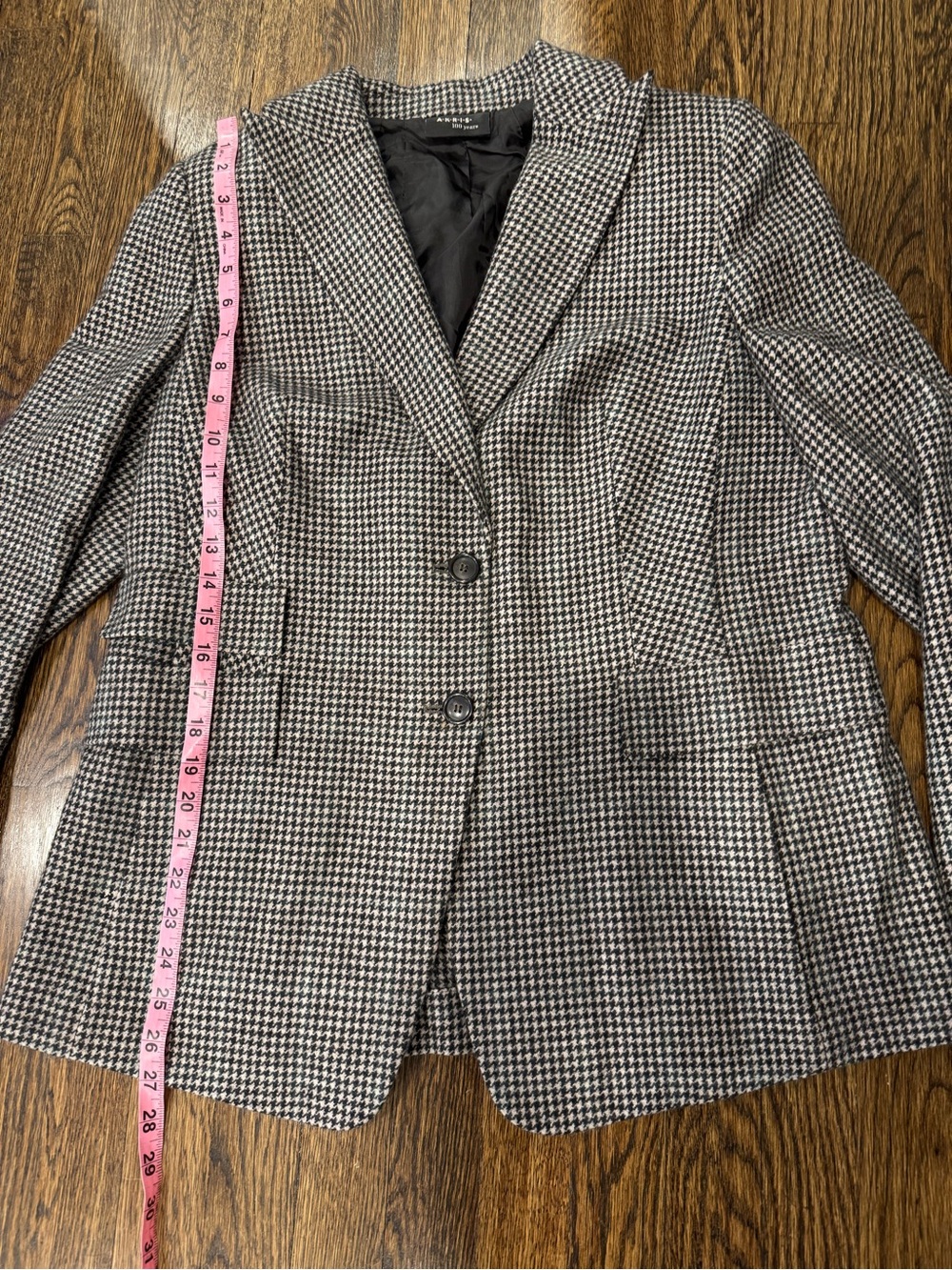 AKRIS 100 Year Black Houndstooth Womens Designer Blazer Wool Jacket No Size See